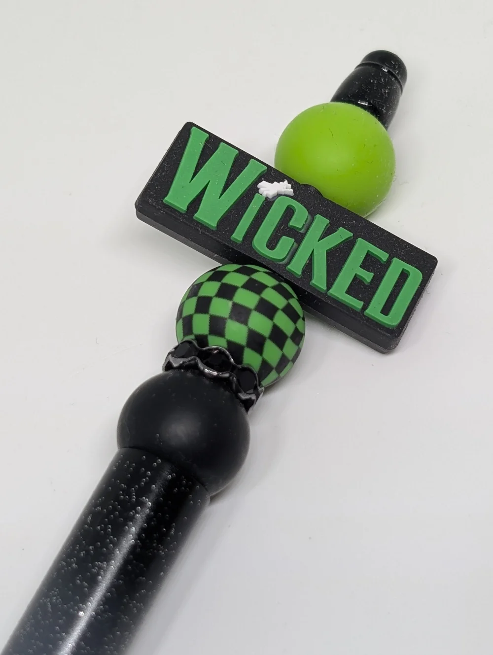 Handmade Glitter Gradient Wicked Beaded Silicone Focal Bead Pen